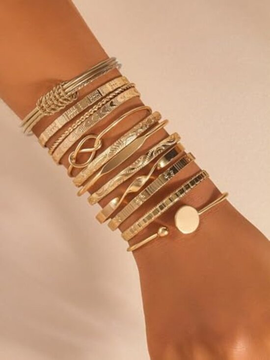 Jewelry - New -‎ Gold Bangle Bracelets for Women, Indian Bangles Stackable Set